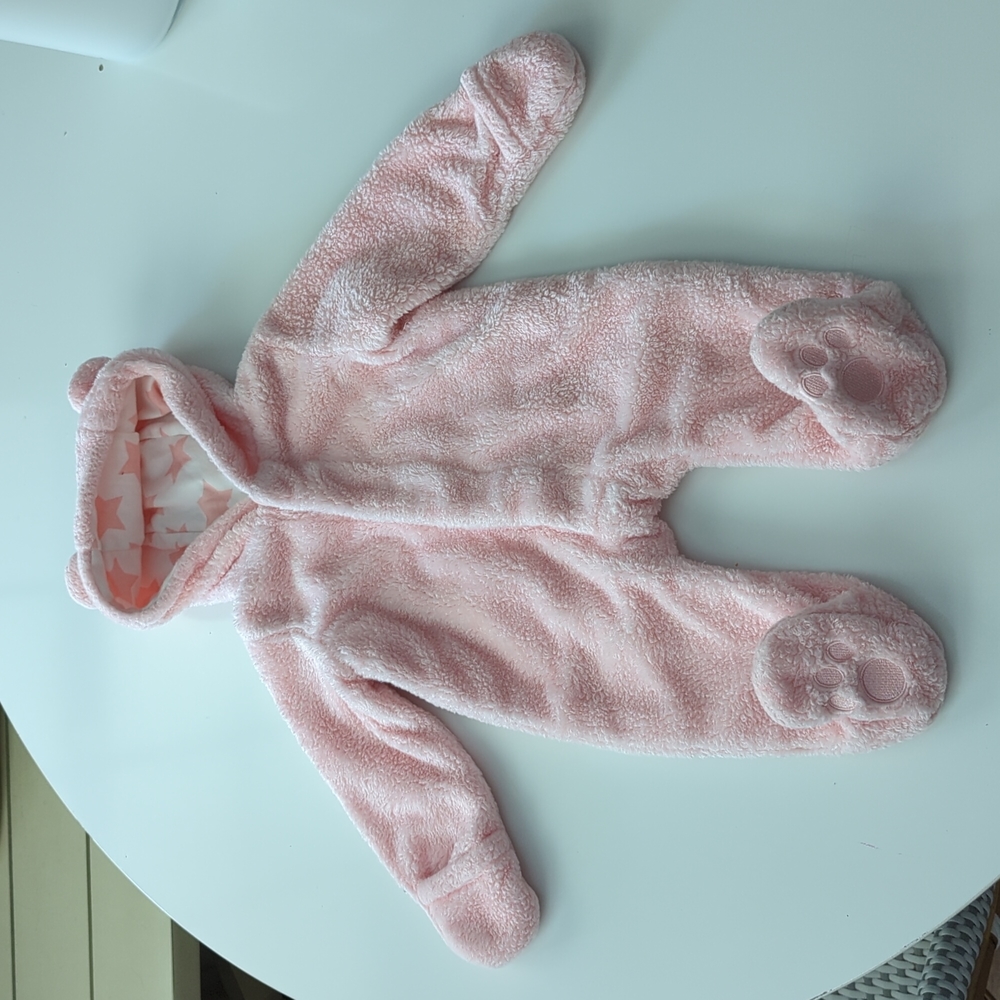 Magnetic Me cozy one piece cold weather fuzzy fleece organic cotton pink 0-3